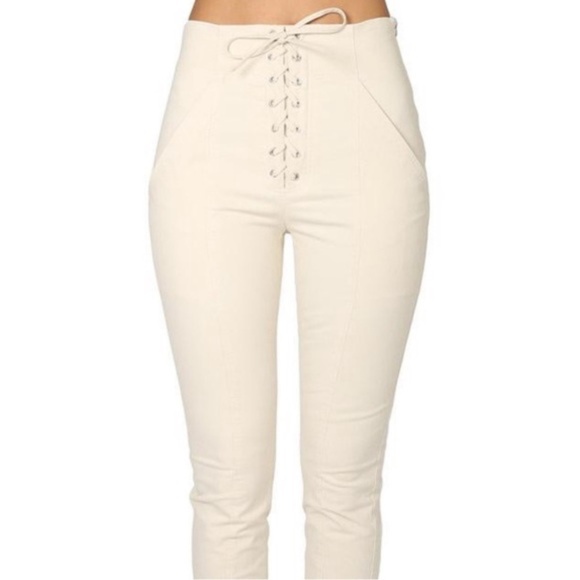 ALC Kyle Beige Or Cream Lace Up Pants - Picture 3 of 4